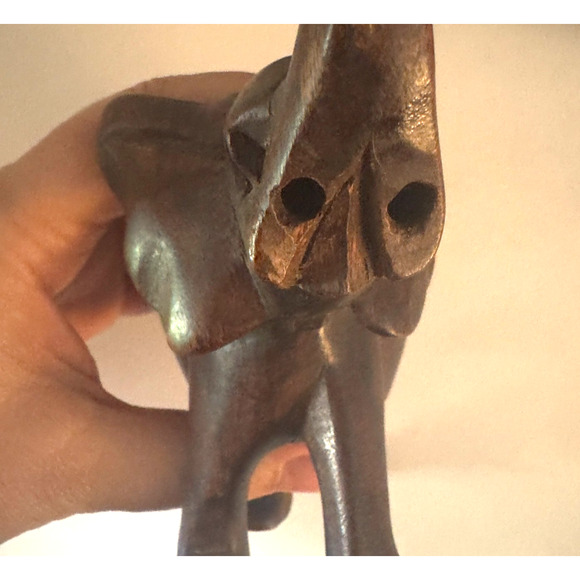 Vintage Wooden Elephant Hand Carved Wood - Picture 6 of 8
